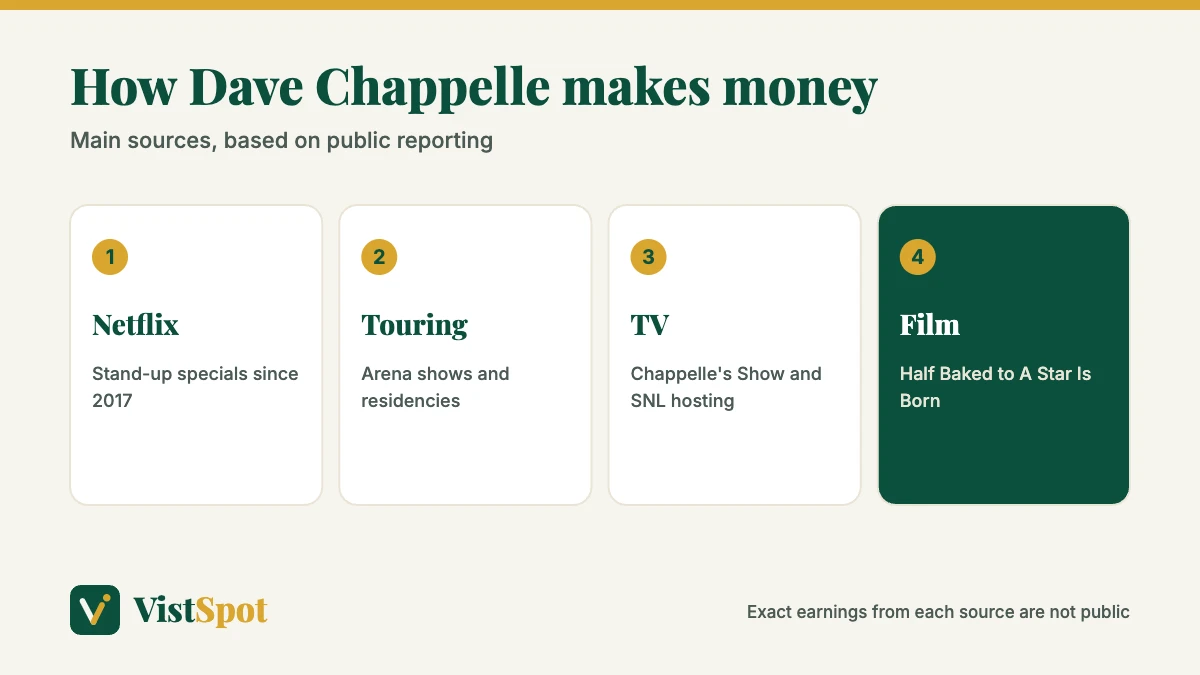 Dave Chappelle net worth: main income sources from Netflix specials, touring, Chappelle's Show and film roles